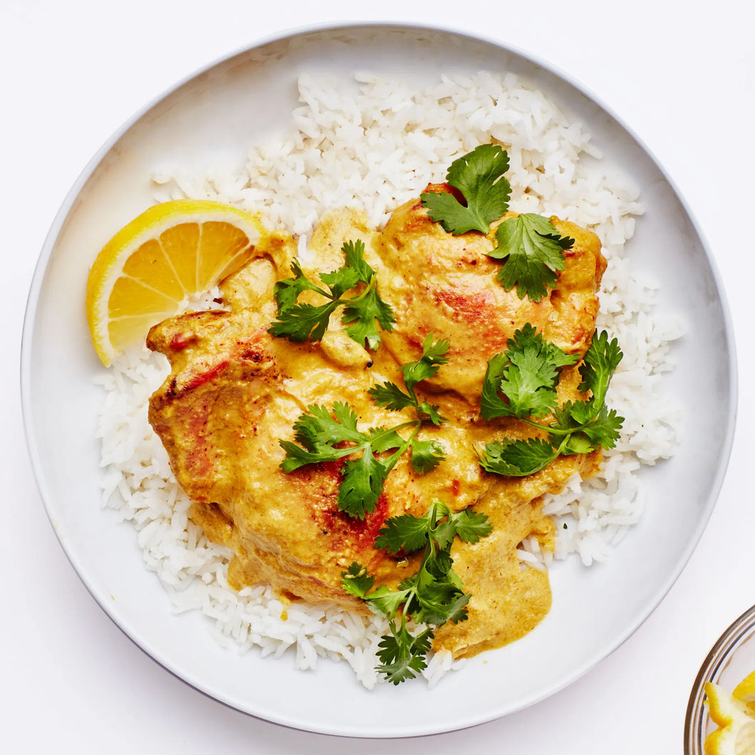 Tanzanian Kuku Paka Chicken with Steamed Jasmine Rice