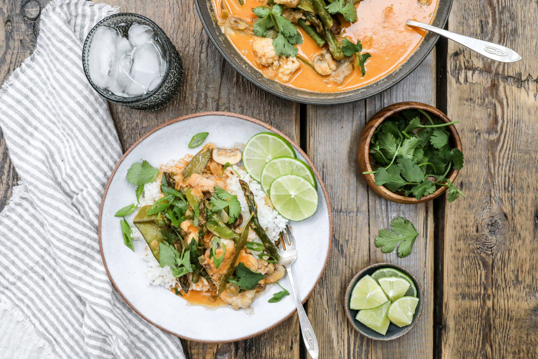 Bengali Monkfish Curry with Steamed Rice