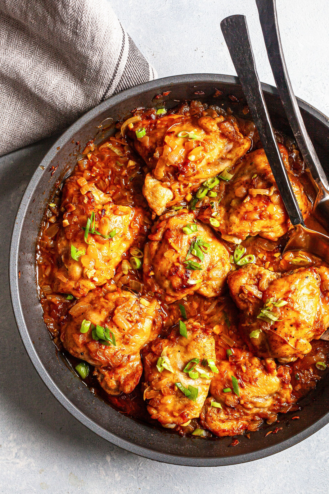 Southern Smothered Chicken  with white rice. (Gluten-free)