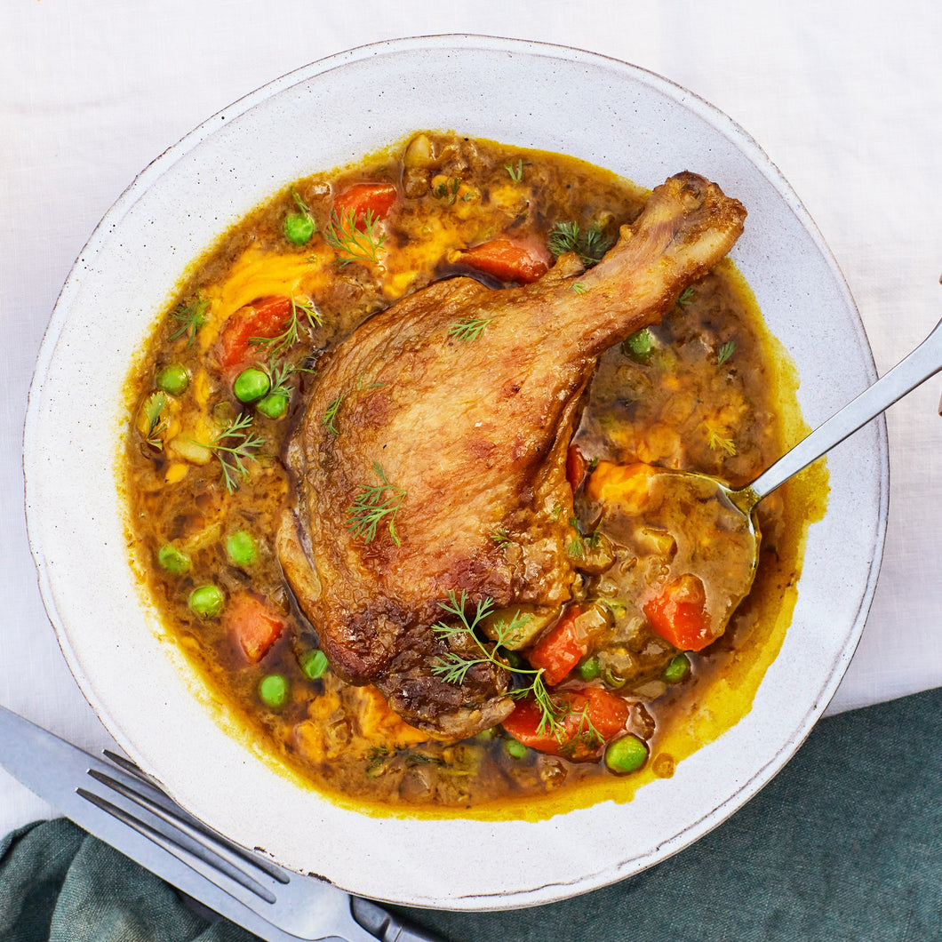 MEAL #1 - Seco de Pollo or Peruvian Chicken with Cilantro and Aji Amarillo stew (traditionally cooked with duck) with a side of Quinoa.