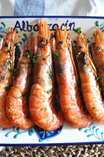 Spanish Zucchini Soup, Gambas a la Plancha, and Spinach with Apricot & Nuts